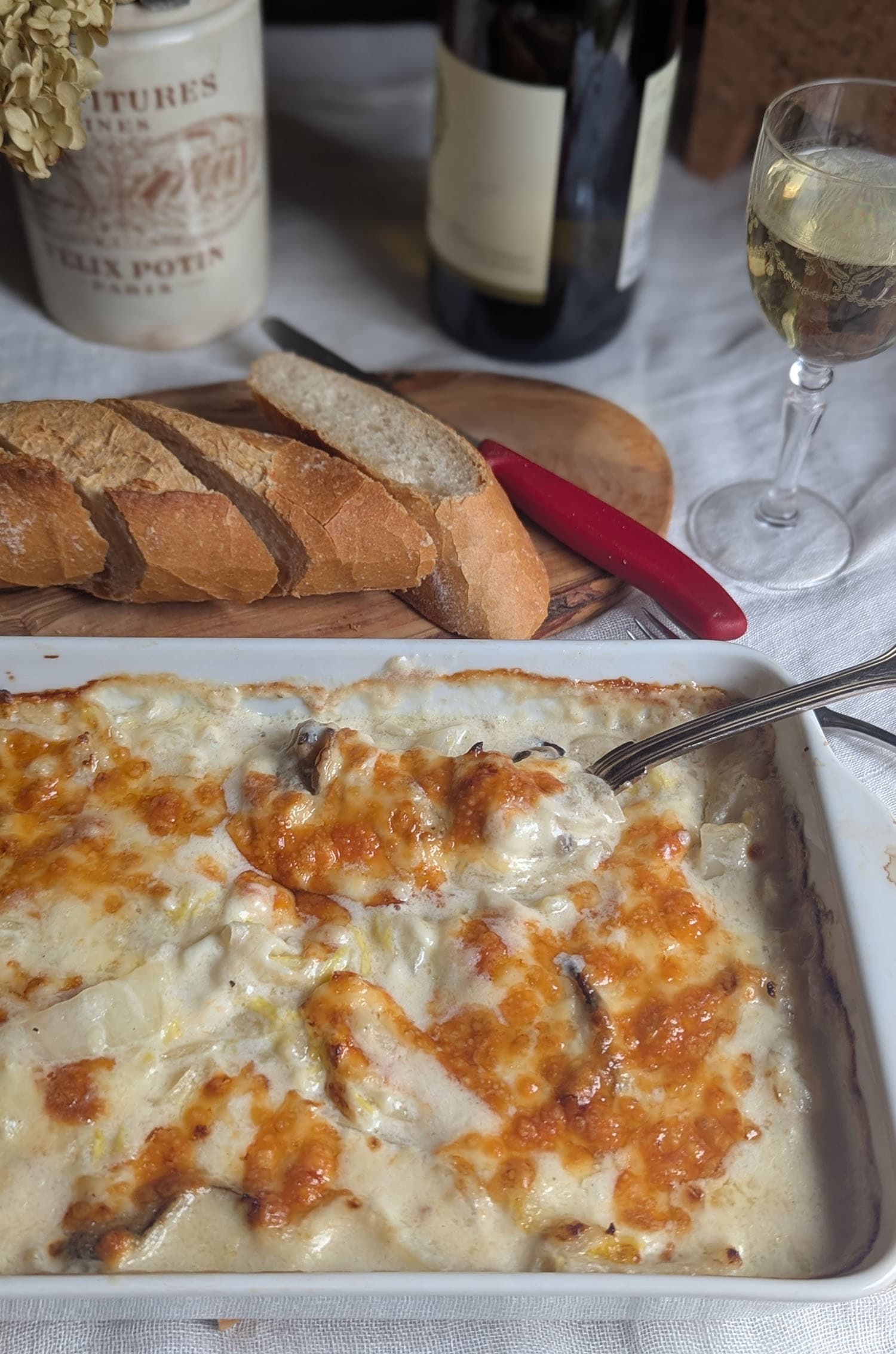 牡蠣と白菜のクリームグラタン