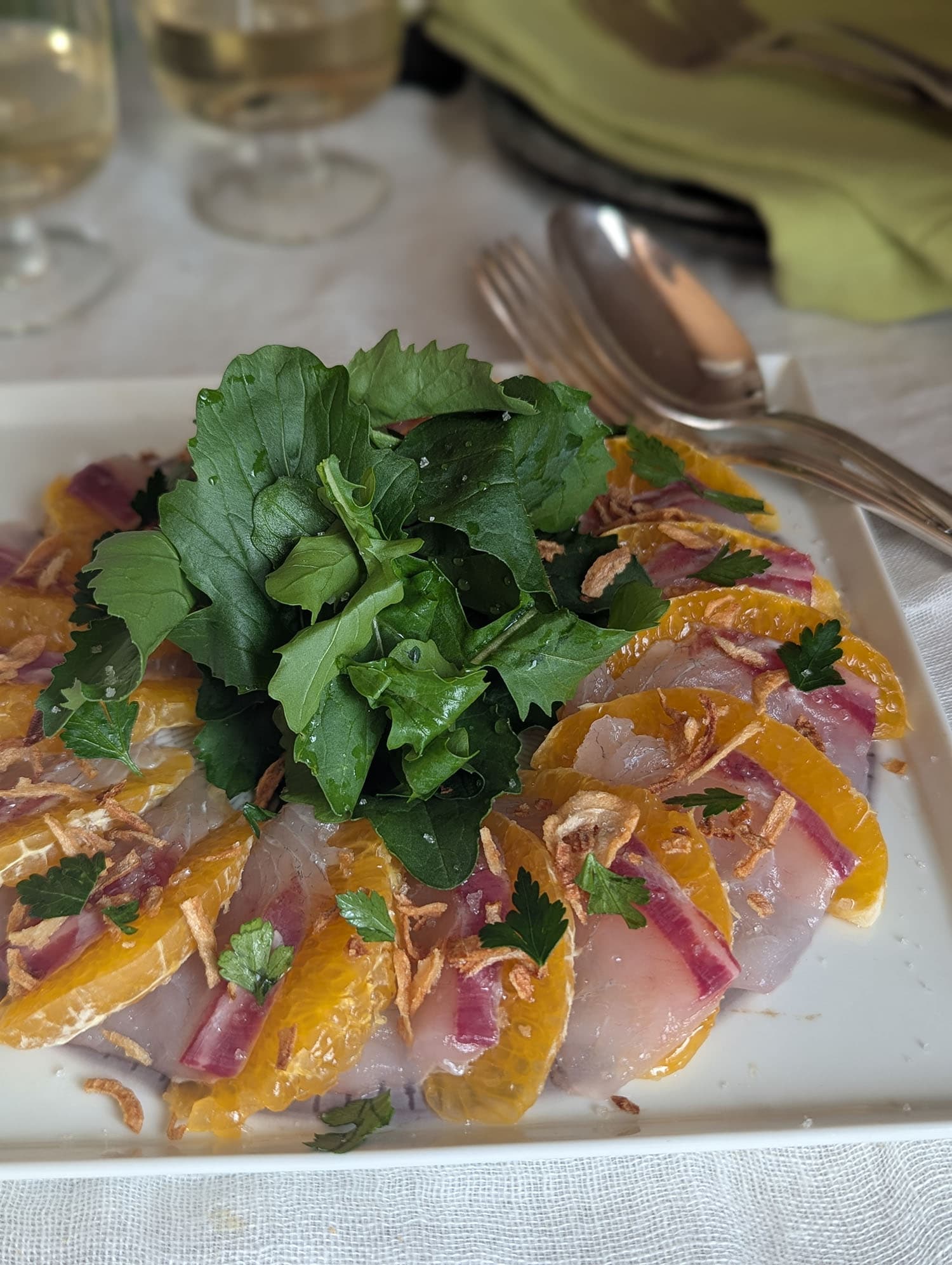 鯛とでこぽんのカルパッチョ