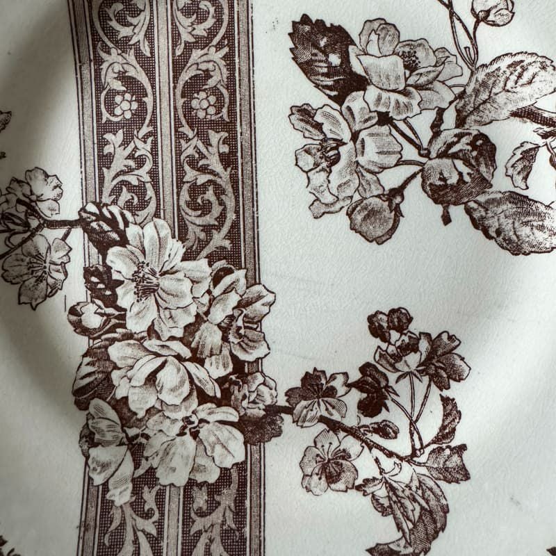 Emile bourgeois お花とレース 平皿 Φ23cm