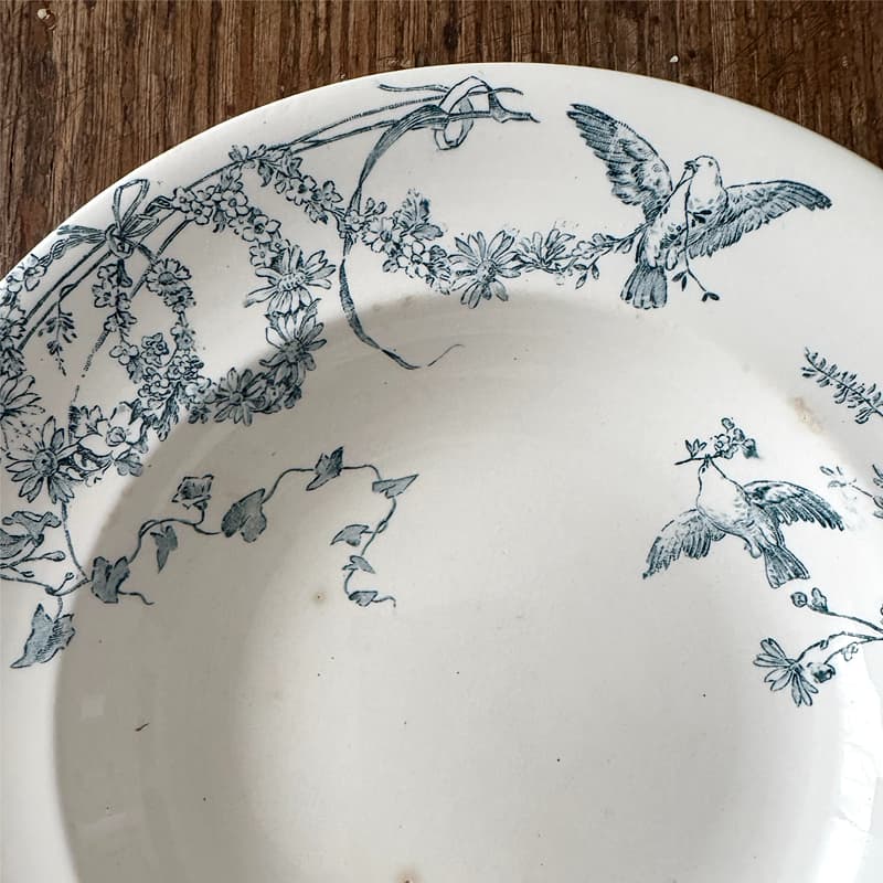LONGWY MIGNON　花と鳥 深皿